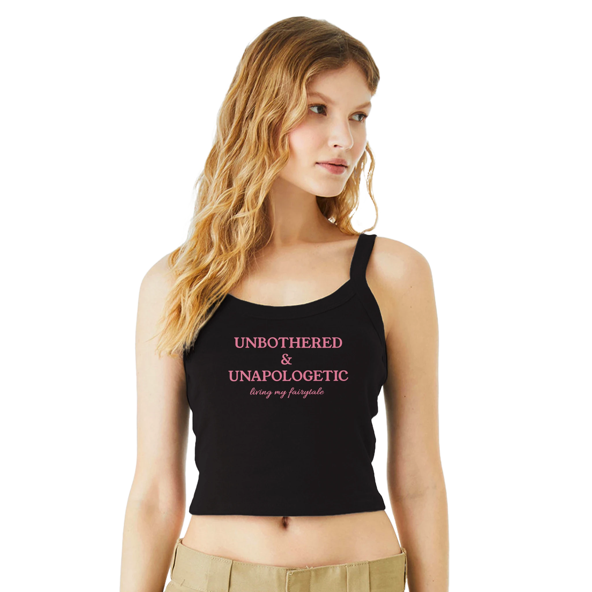 Unbothered & Unapologetic Tank Black Micro-Ribbed Scoop Neck